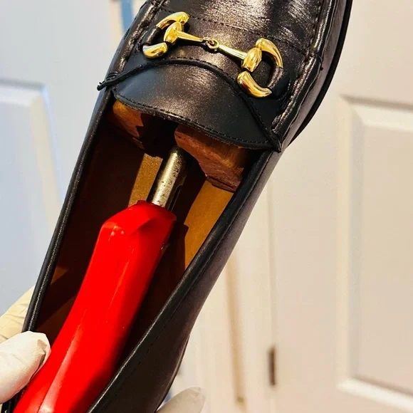 Jay Butler’s Horse Bit Black Leather Loafers with Gold Buckle. - Picture 5 of 13